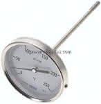 Bimetallthermometer, waage-,recht D100/0 bis +250°C/200mm
