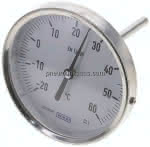 Bimetallthermometer, waage-,recht D100/-20 bis +60°C/100mm