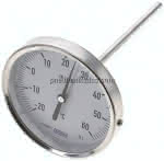 Bimetallthermometer, waage-,recht D100/-20 bis +60°C/160mm