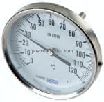 Bimetallthermometer, waage-,recht D100/0 bis +60°C/400mm