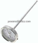 Bimetallthermometer, waage-,recht D63/0 bis +60°C/200mm