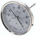 Bimetallthermometer, waage-,recht D100/0 bis +80°C/100mm