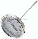 Bimetallthermometer, waage-,recht D100/0 bis +80°C/200mm