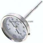 Bimetallthermometer, waage-,recht D63/0 bis +80°C/100mm