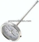 Bimetallthermometer, waage-,recht D63/0 bis +80°C/160mm