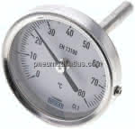 Bimetallthermometer, waage-,recht D63/0 bis +80°C/63mm