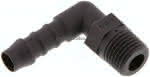 Winkel-Gewindetülle R 1/4"-8 (,5/16")mm, PA 6
