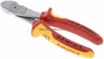 Kraft-Seitenschneider, verchromt mit 2K-Griffen, VDE-