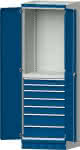 Modulschrank Modell 3005,B715xT720xH2200mm,RAL 7035/5010 - 7 Schubladen