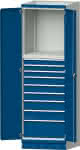 Modulschrank Modell 4006,B715xT720xH2200mm,RAL 7035/5010 - 9 Schubladen