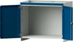 Aufsatzschrank leer,B1015 x T720 x H800 mm,RAL 7035/5010 mit Türen