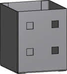 Einhängekasten klein,passend f. Lochwände,Lochung 10X10 mm RAL 7017
