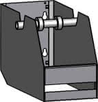 Schleifleinenabroller,3-fach für Lochwände,Lochung 10X10 mm RAL 7019 - Rollenbreite bis 148