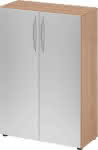 Schrank 4550 BM, 3OH,K: Nussbaum / F: Silber,80x34,6x114,4 cm (BxTxH)
