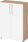 Schrank 4550 BM, 3OH,K: Nussbaum / F: Weiß,80x34,6x114,4 cm (BxTxH)