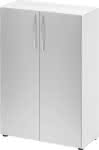 Schrank 4550 BM, 3OH,K: Weiß /F: Silber,80x34,6x114,4 cm (BxTxH)