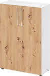 Schrank 4550 BM, 3OH,K: Weiß /F: Asteiche,80x34,6x114,4 cm (BxTxH)
