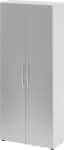 Schrank 4100 BM, 5 OH,K: Weiß / F: Silber,80x34,6x188 cm (BxTxH)