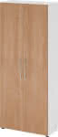 Schrank 4100 BM, 5 OH,K: Weiß / F: Nussbaum,80x34,6x188 cm (BxTxH)