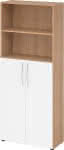 Regal 5OH, 3OH,K: Nussbaum / F: Weiß,80x34,6x188 cm (BxTxH) - Türen unten BM 4770