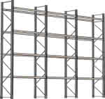 Palettenregal verzinkt,3 Felder á 2700 mm,H 6000xT 1100mm - 24 Holme 3000 kg