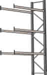 Palettenanbauregal verz.,3 Felder á 2700 mm,H 4500xT 1100mm - 6 Holme 3000 kg