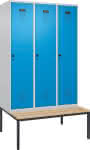 C+P Spind Evolo PLUS Sit-,zbank Holzleisten 3 Abte-,ile B1200xT815xH2120mm R-
