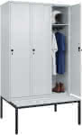 3 Abteile Bank Kunstst.,H2120xB1200xT815mm,RAL7035/RAL7035 /P1G-7021
