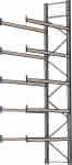 Palettenregal verzinkt,1 Feld á 2700 mm,H 6000xT 1100mm - 10 Holme 3000 kg
