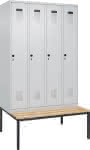 C+P Spind Evolo PLUS Sit-,zbank Holzleisten 4 Abte-,ile B1200xT815xH2120mm R-