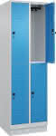 Doppelst. Schrank CLASSIC,B600xT500xH1950 mm,RAL 7035/5012, 2x2Abteile