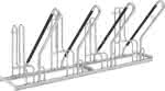 Fahrrad-Anlehnparker,einseitig, verzinkt,L 2000 mm, 4 Plätze