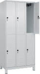 Doppelst. Schrank CLASSIC,B900xT500xH1950 mm,RAL 7035/7035, 3x2Abteile