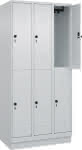 Doppelst. Schrank CLASSIC,B900xT500xH1950 mm,RAL 7035/7035, 3x2Abteile