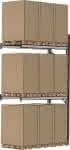 Palettenanbauregal verz.,1 Feld á 2700 mm,H 4500xT 1100mm - 4 Holme 3000 kg
