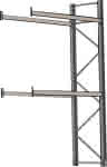 Palettenanbauregal verz.,1 Feld á 1825 mm,H 4500xT 1100mm - 4 Holme 2000 kg