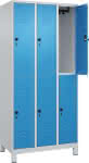 Doppelst. Schrank CLASSIC,B900xT500xH1950 mm,RAL 7035/5012, 3x2Abteile