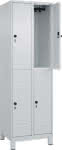Doppelst. Schrank CLASSIC,B600xT500xH1950 mm,RAL 7035/7035, 2x2Abteile