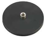 Flachgr.Magnet Gummi,43mm m.Buchse M6,Beloh