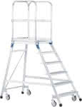 Podesttreppe einseitig,6 Stufen,Podesthöhe 1,44 m - ZARGES