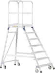 Podesttreppe einseitig,7 Stufen,Podesthöhe 1,68 m - ZARGES