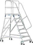 Podesttreppe einseitig,8 Stufen,Podesthöhe 1,92 m - ZARGES