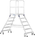 Podesttreppe beidseitig,6 Stufen,Podesthöhe 1,44 m - ZARGES