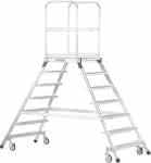 Podesttreppe beidseitig,7 Stufen,Podesthöhe 1,68 m - ZARGES
