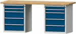 KOMBIWERKBANK V/T,2000 MM MIT 2 BLOECKEN,MODELL 850 V- - RAL 7035 / RAL 5010
