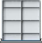 Schubladeneinteilungssatz,für FH 180-360mm,1/2 Teilung - f.Schublade B500xT540 mm
