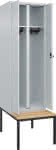 C+P Spind Classic PLUS,Sitzbank Holzleisten 2,Abteile B600xT815xH2120mm