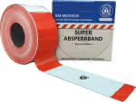 Absperrband 500 m-Rolle,rot/weiß geblockt,Blauer Engel aus min. 80% - recycelten Rohstoffen
