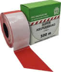 Absperrband 500 m-Rolle,rot/weiß geblockt