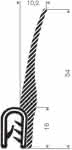 Kantenschutz flexibel,schwarz, mit Moosgummi,,Klemmbereich 1,5-5,0mm, - 10,2x54mm , 25m